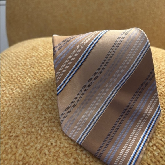 Premier collection Other - 250A Elegant Tan Striped silk Men's Tie